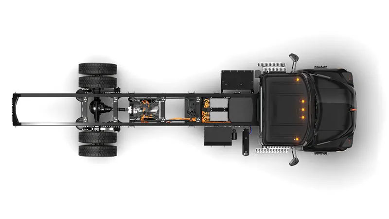 Side overhead view of the Mack MD Electric